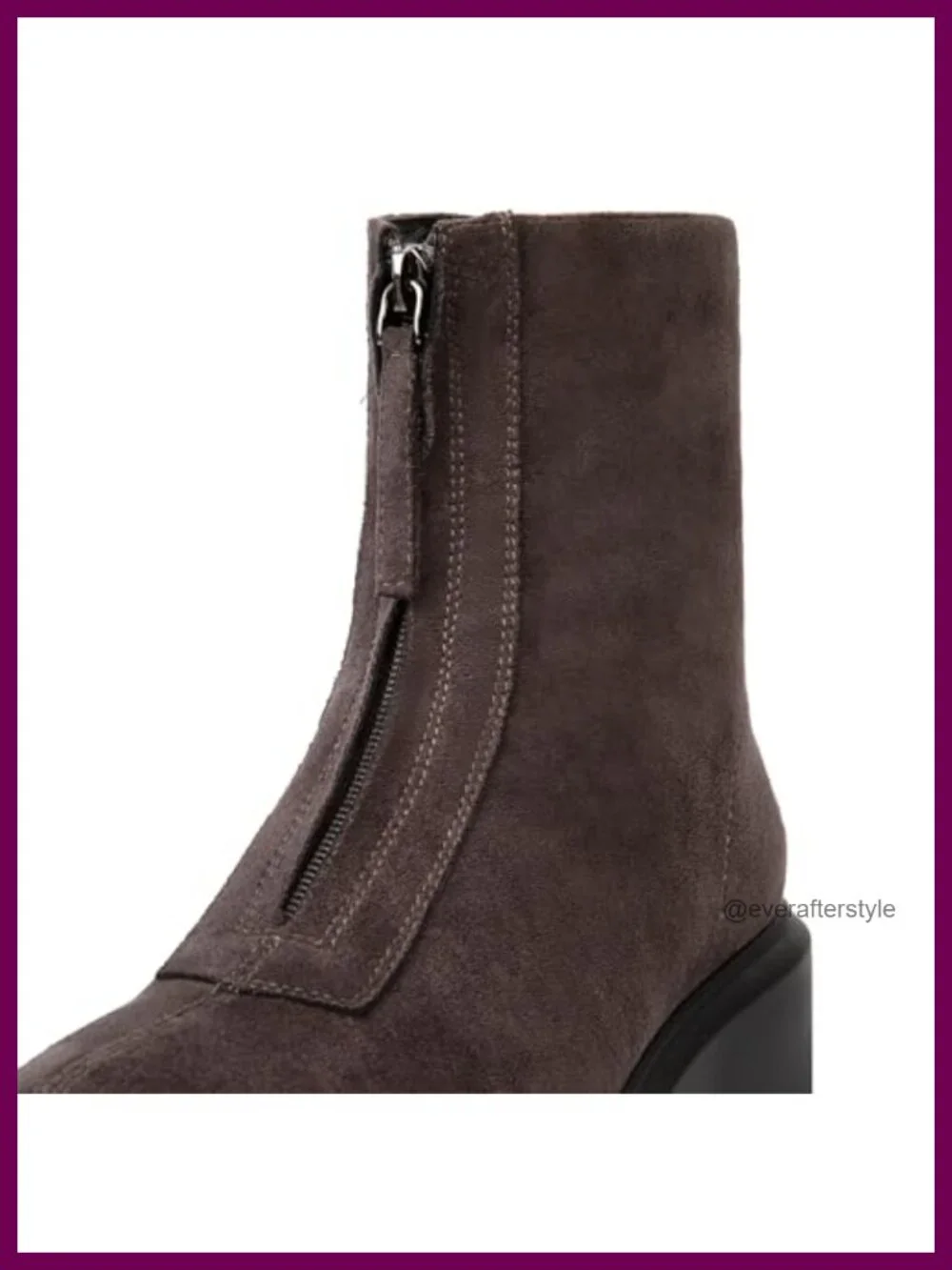 Women's Chunky Platform Ankle Boots Zip Front Suede Chelsea Booties